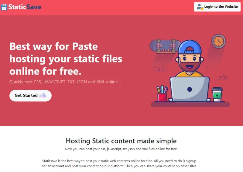 Hosting Static files on StaticSave.com website
